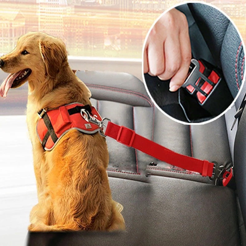Adjustable Pet Car Seat Belt – Safe Travel Harness Clip