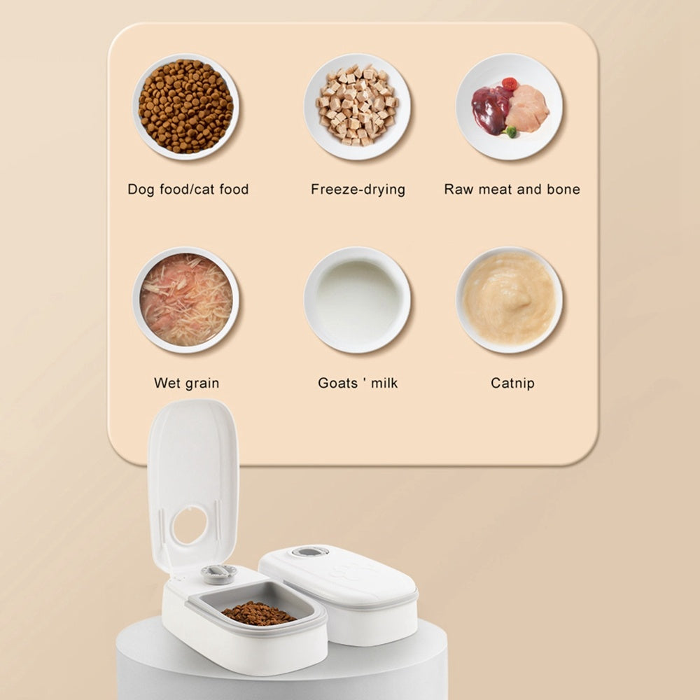 Automatic Pet Feeder – No Power, Dual Bowl Option