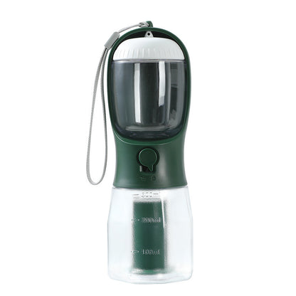 3-in-1 Pet Water Bottle – Food, Water & Waste Bag Dispenser