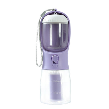3-in-1 Pet Water Bottle – Food, Water & Waste Bag Dispenser