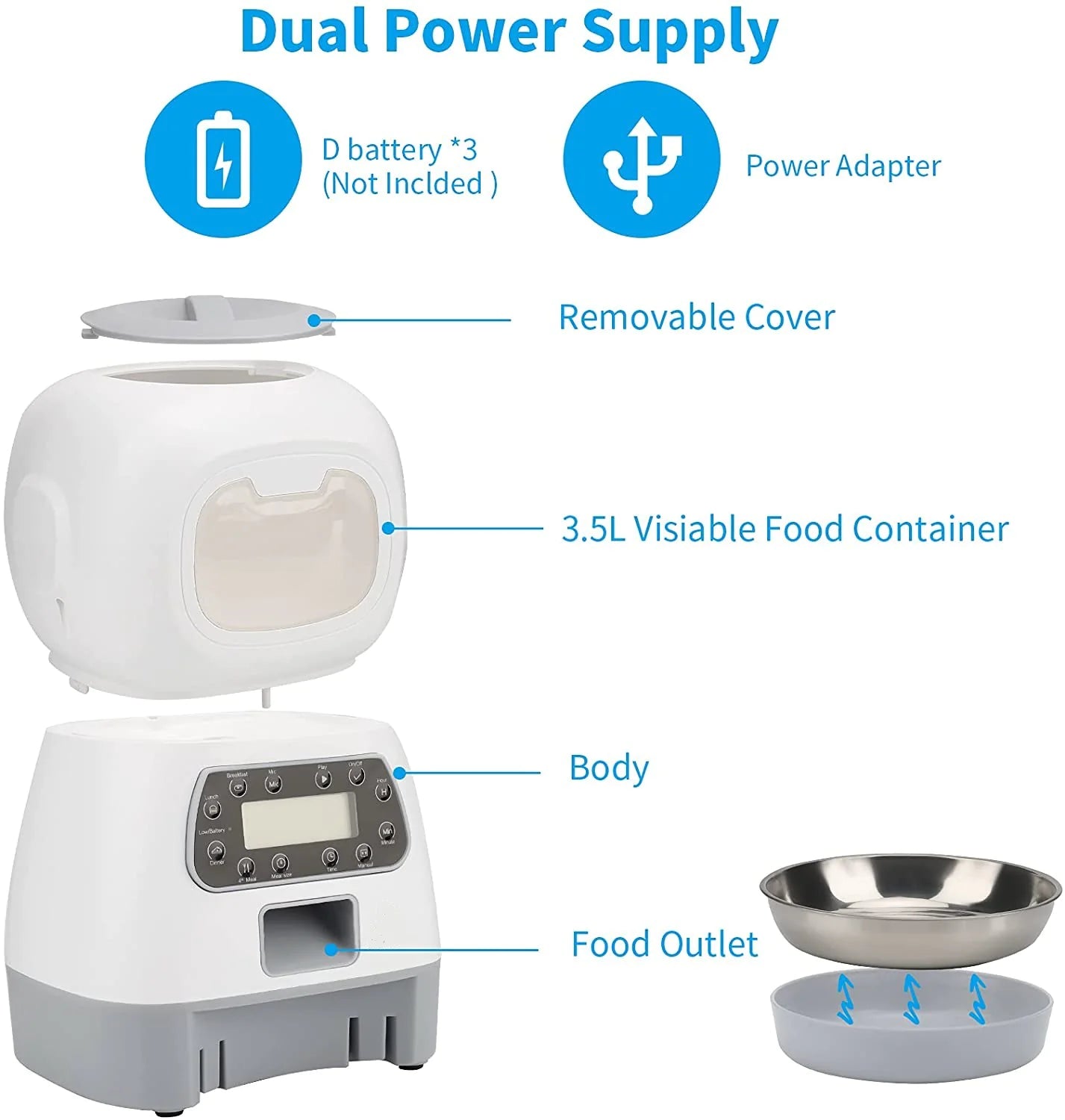 Smart Automatic Pet Feeder – Manual & Scheduled Feeding
