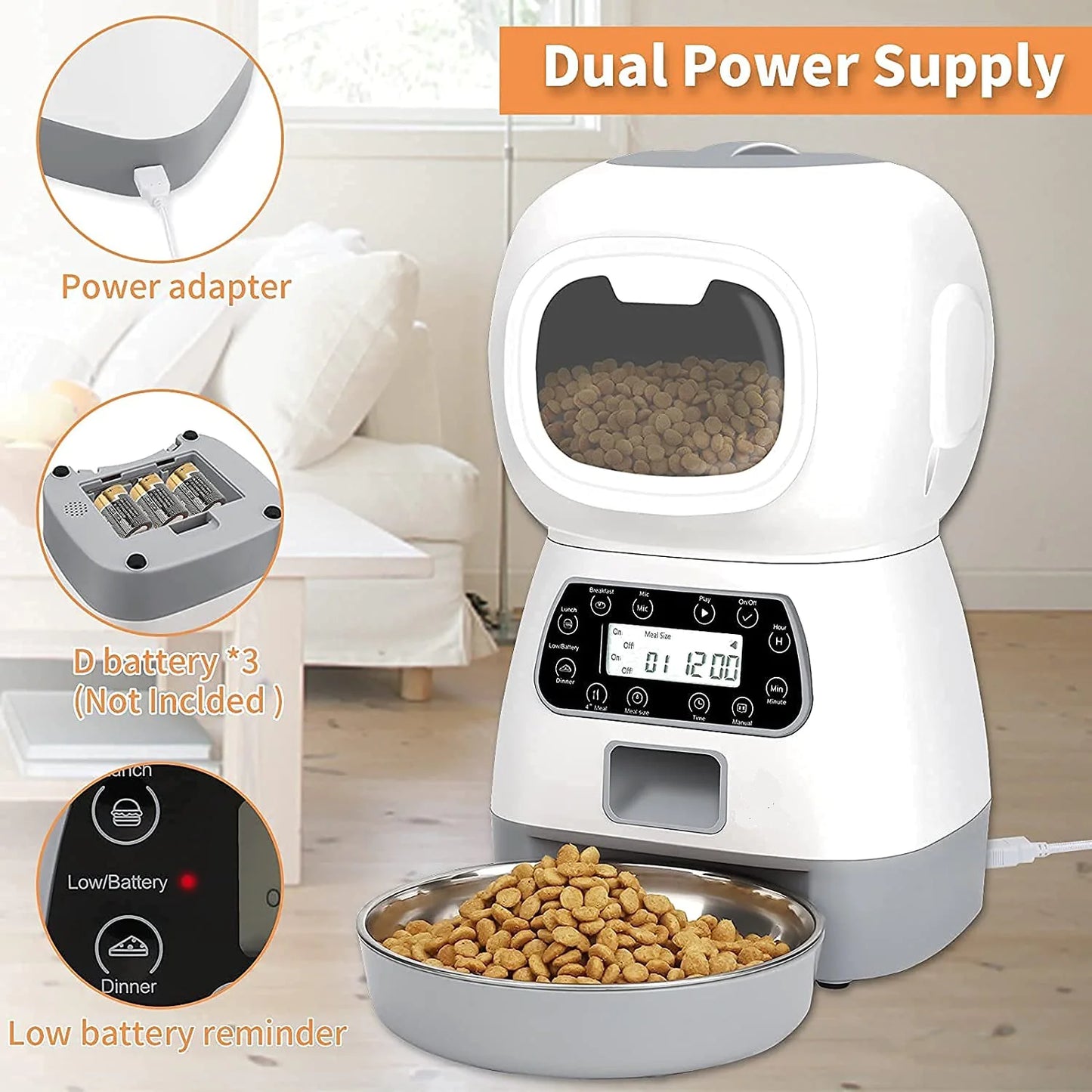 Smart Automatic Pet Feeder – Manual & Scheduled Feeding